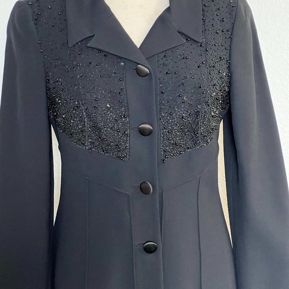 FENDI Black Blazer fitted with a little bead bling Size 40 (Medium)